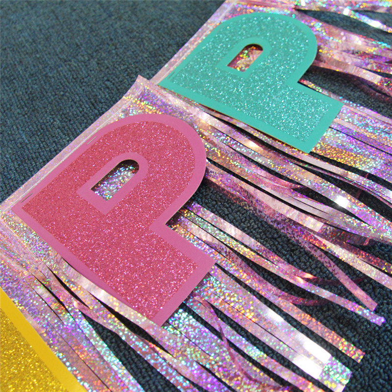 Banner di Foil con Glitter per la decorazione di partito Buon compleanno per bambino e adulto