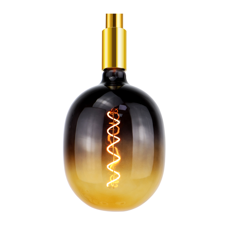 Vaso a spirale giallo scuro 4 watt lampadina a lanterna a filamento led moda 140 mm a risparmio energetico