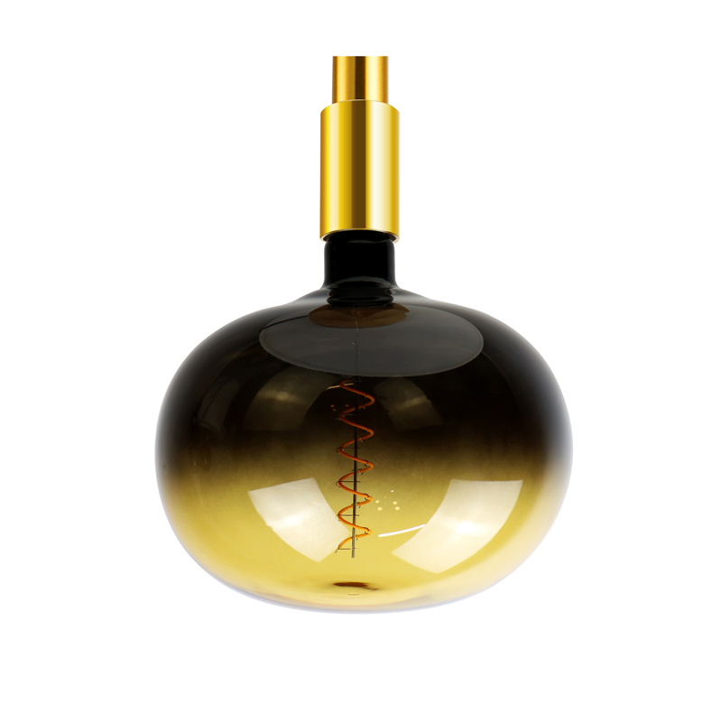 Vaso a spirale giallo scuro 4 watt lampadina a lanterna a filamento led moda 140 mm a risparmio energetico