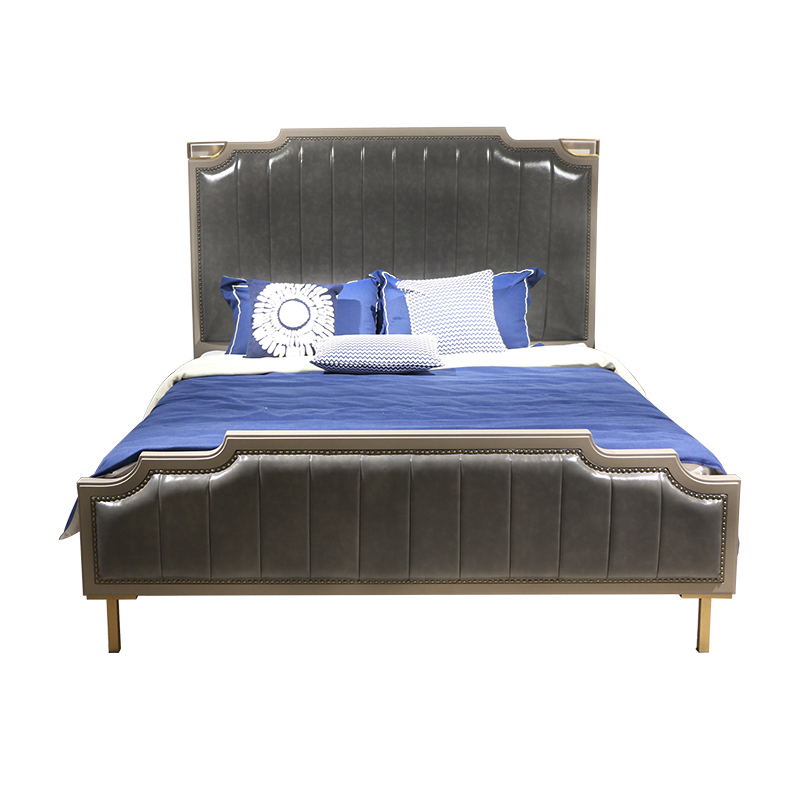 Mobili camera da letto decorazione PU con base in metallo