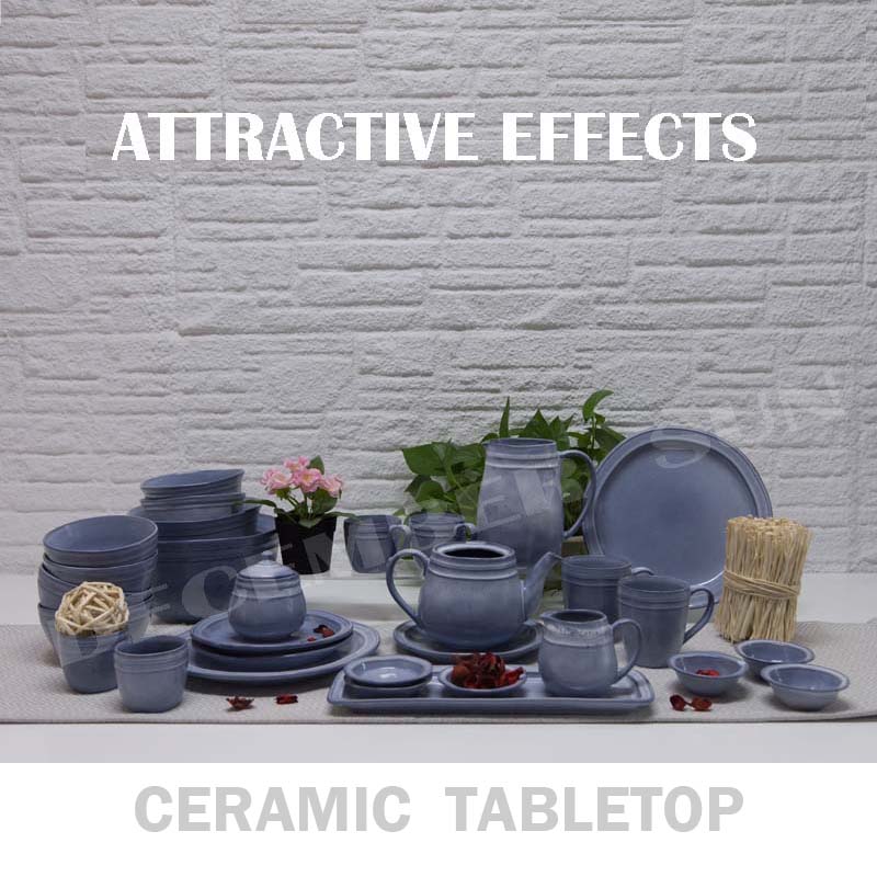 Una vasta gamma di tazze da tavola in ceramica da dessert