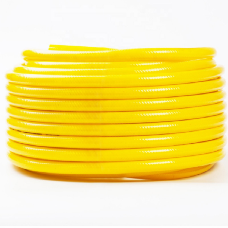 Il PVC giallo di colore intrecciato rinforza il tubo flessibile di acqua di plastica del giardino del PVC della fabbrica cinese