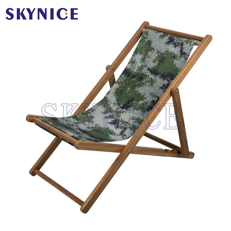 Fabbrica Hot Sale Wooden Canvas Folding Recline Beach Chair