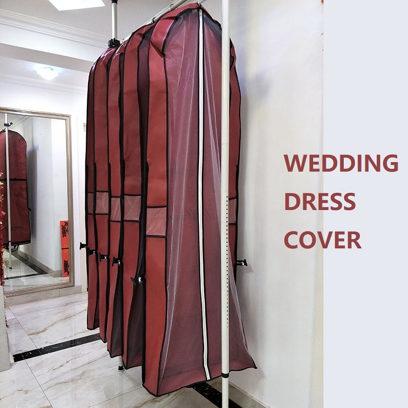 SGW07 Logo personalizzato all'ingrosso di qualità Prevenzione polvere Custodia ecologica Abito lungo da sposa Abito da sposa Abito non tessuto