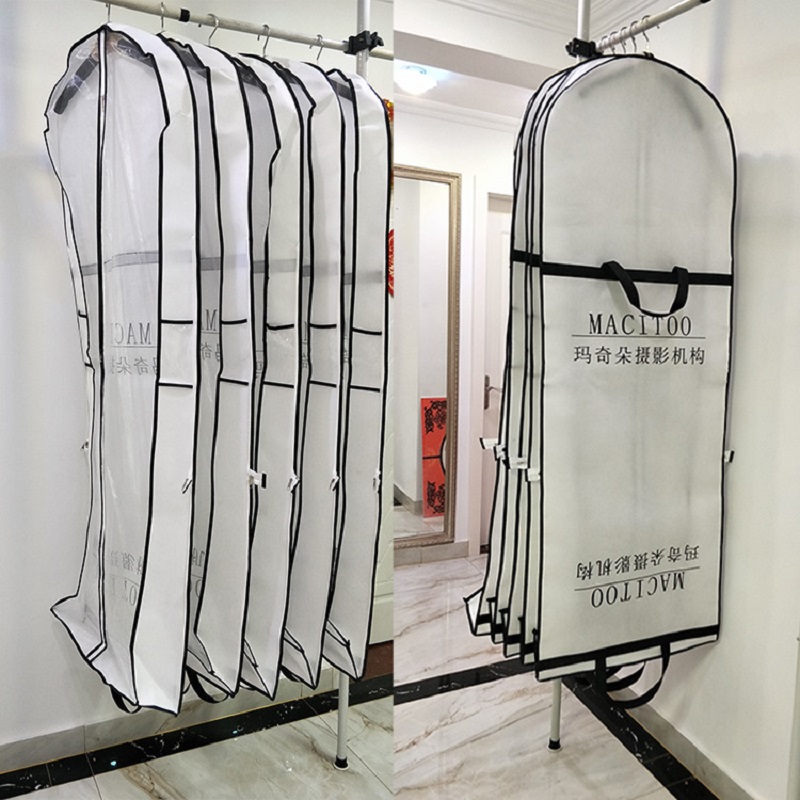 SGW07 Logo personalizzato all'ingrosso di qualità Prevenzione polvere Custodia ecologica Abito lungo da sposa Abito da sposa Abito non tessuto