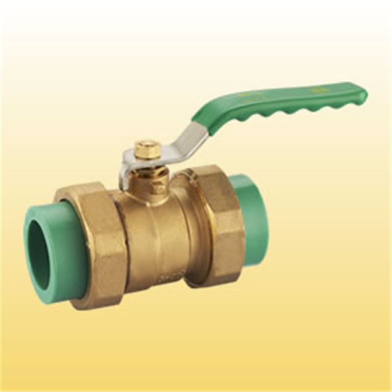 Valvola a sfera PPR da 40 mm in ottone color acqua
