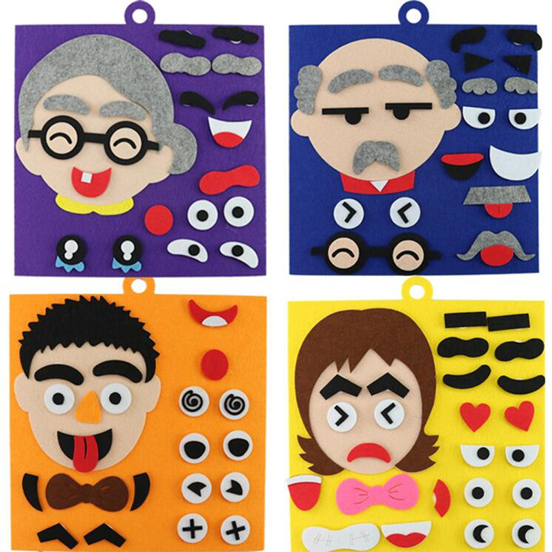 Feltro morbido Educazione precoce Fai da te Craft Tessuto non tessuto Feltro Decorazione del viso Puzzle per bambini