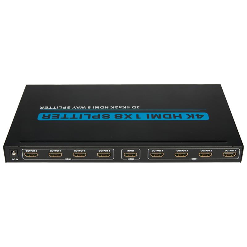 Supporto 4K 8 porte HDMI 1x8 Splitter 3D Ultra HD 4Kx2K / 30Hz