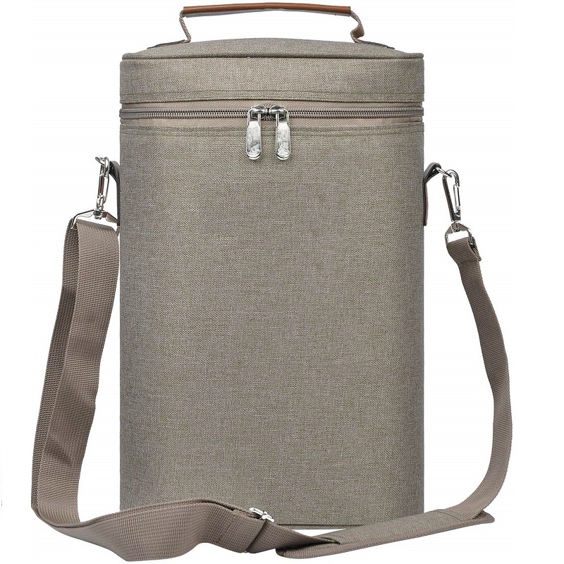 SGC32 Borsa da picnic per vino imbottita personalizzata isolata Borsa da viaggio imbottita da viaggio all'ingrosso Borsa per vino 2 con tracolla regolabile