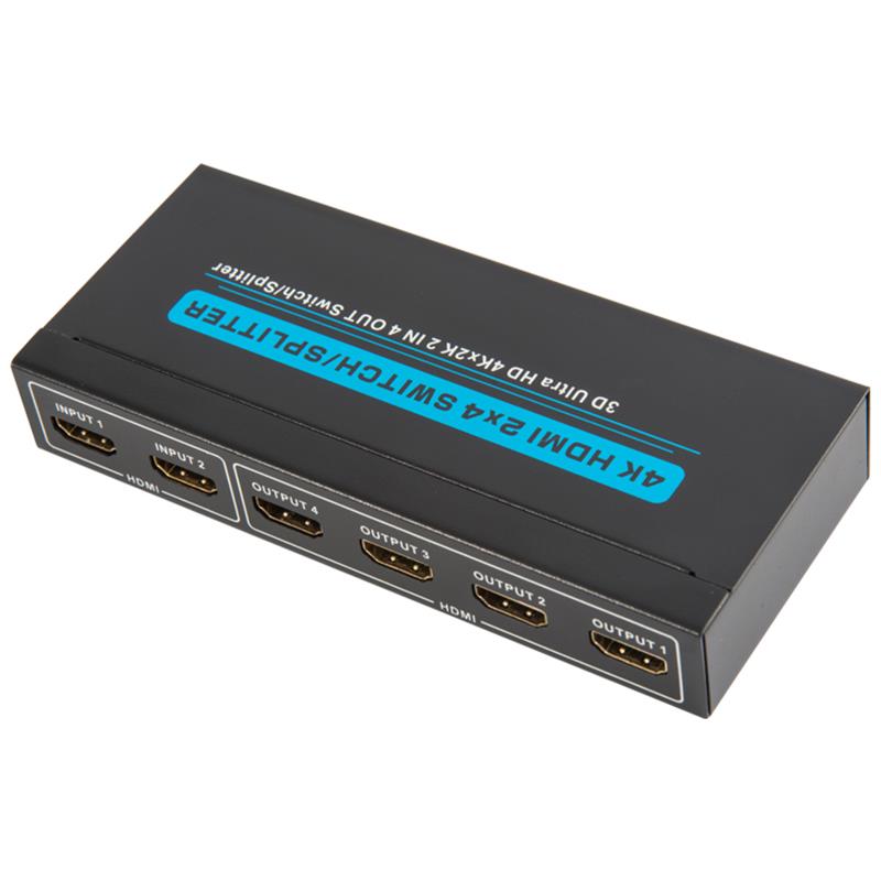 Supporto switcher / splitter HDMI 2x4 4K / 30Hz 3D Ultra HD 4Kx2K / 30Hz