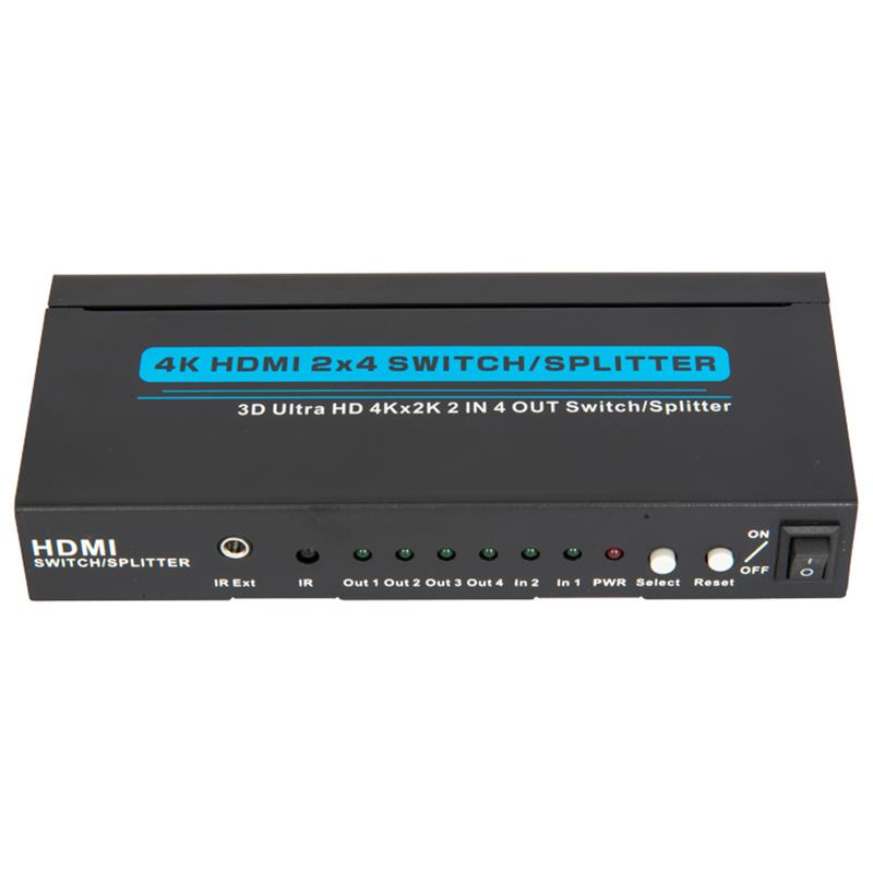 Supporto switcher / splitter HDMI 2x4 4K / 30Hz 3D Ultra HD 4Kx2K / 30Hz