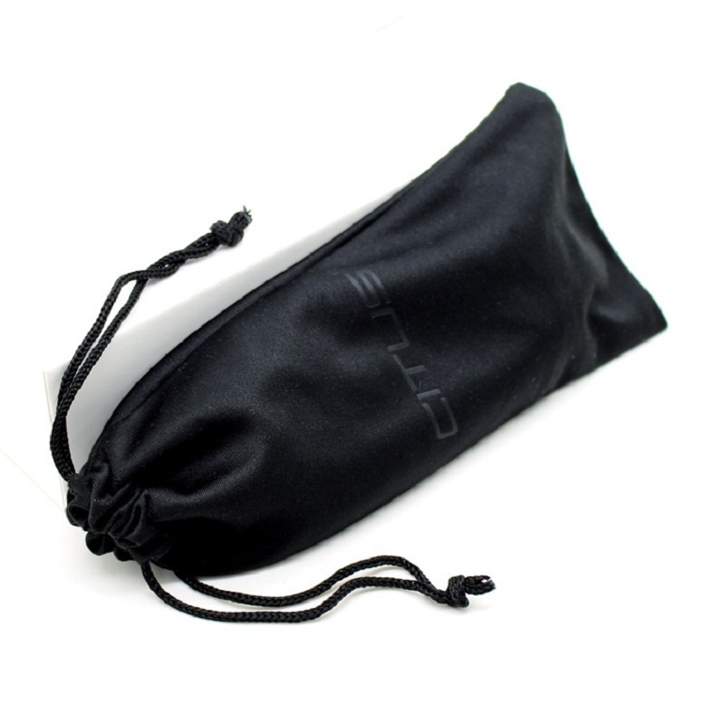 SGS46 Microfibre Custom Logo Soft Sunglass Pouch Bag Black Drawstring Microfibra Eyewleglass Bag