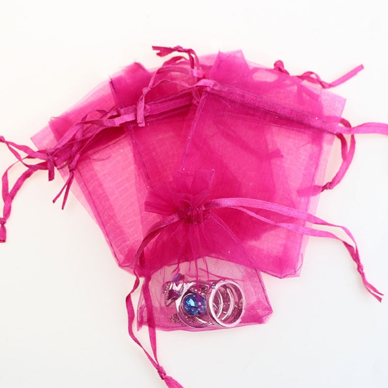 SGS47 logo personalizzato economico piccolo organza custodia regalo sacchetto con coulisse sacchetto gioielli imballaggio sacchetti di organza per bracciale perline sacchetto regalo