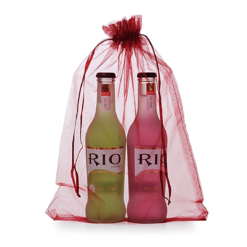 Sacchetto dell'organza SGS48 per la borsa di imballaggio promozionale di nozze Sacchetto dell'organza del sacchetto del sacchetto del cordone del regalo per le bottiglie della latta della birra del vino