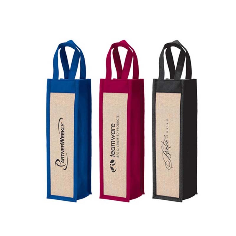 SGS49 Personalizzato stampato Prezzi a buon mercato Lino Sacchetti di canapa di canapa con coulisse Borsa per bottiglia di vino da birra