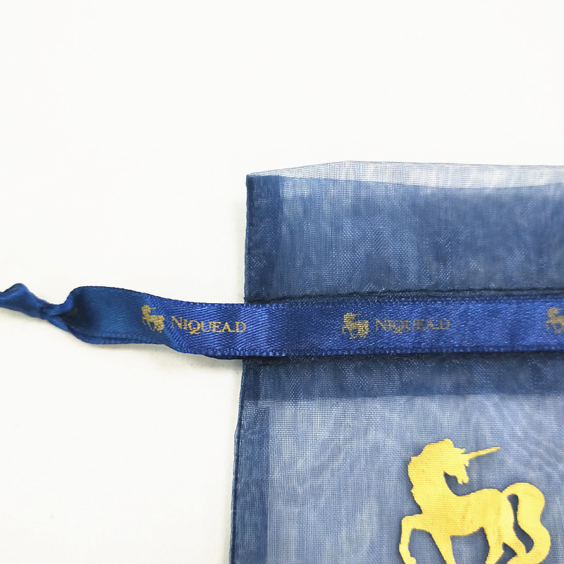 SGS56 Borse regalo personalizzate personalizzate in organza con coulisse trasparente per gioielli con olio di profumo