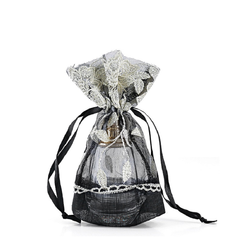 Sacchetto nero dell'organza SGS58 per il sacchetto cosmetico cosmetico dell'imballaggio del sacchetto promozionale del regalo del sacchetto dell'imballaggio dei gioielli