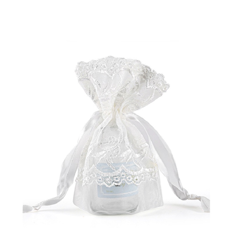 SGS59 Sacchetti regalo in organza natalizia Stampato personalizzato Zucchero per matrimoni Borsa per imballaggio Borse a rete con coulisse all'ingrosso