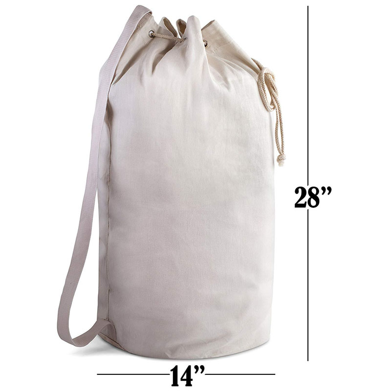 SG71 Eco-friendly Organic Cotton Canvas Duffle Printible Hotel Drawstring Lavanderia Bag Heavy Duty