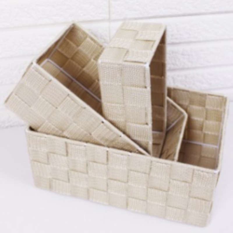 Cestino realizzato a mano in tessuto polipropilene