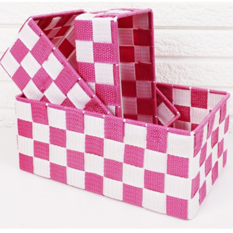 Cestino realizzato a mano in tessuto polipropilene