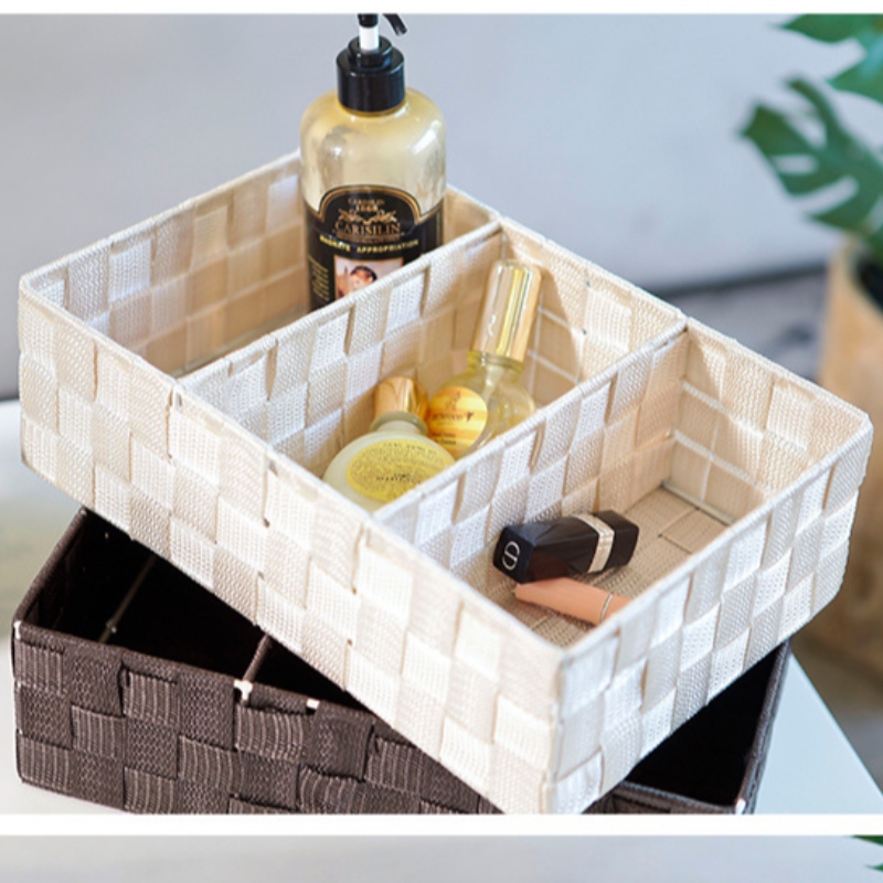 Cestino intrecciato a mano in tessuto polipropilene