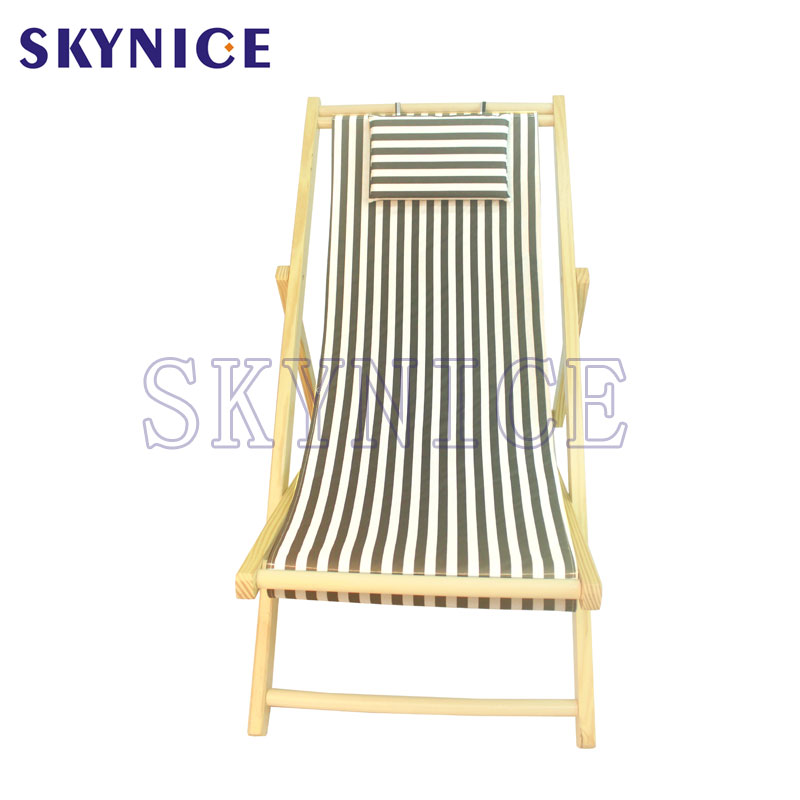 Sedia a sdraio pieghevole in legno massello portatile pieghevole