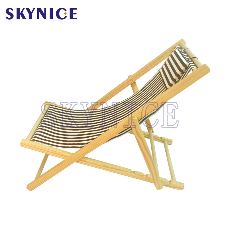 Sedia a sdraio pieghevole in legno massello portatile pieghevole