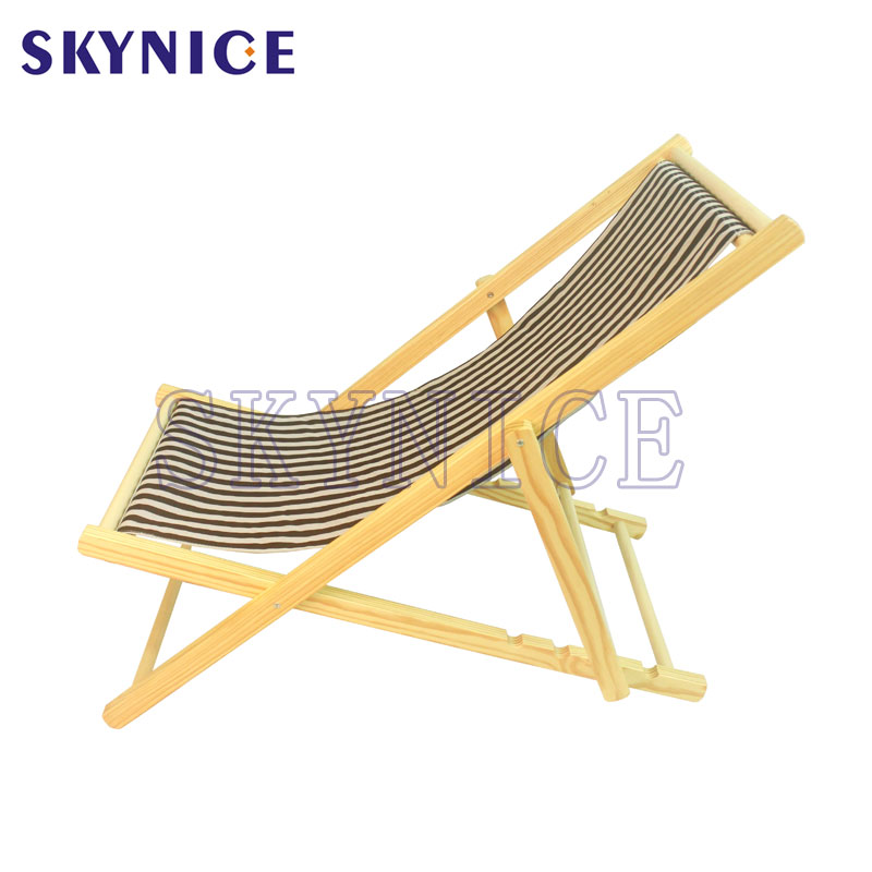 Chaise longue per balcone da ufficio in tela di legno