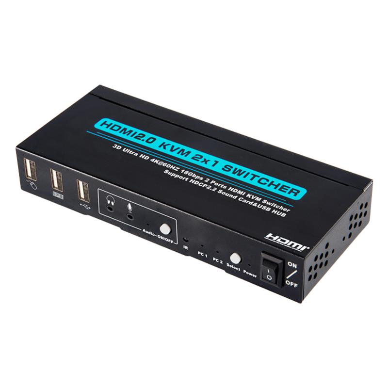 V2.0 HDMI Switcher KVM 2x1 Supporto 3D Ultra HD 4Kx2K / 60Hz