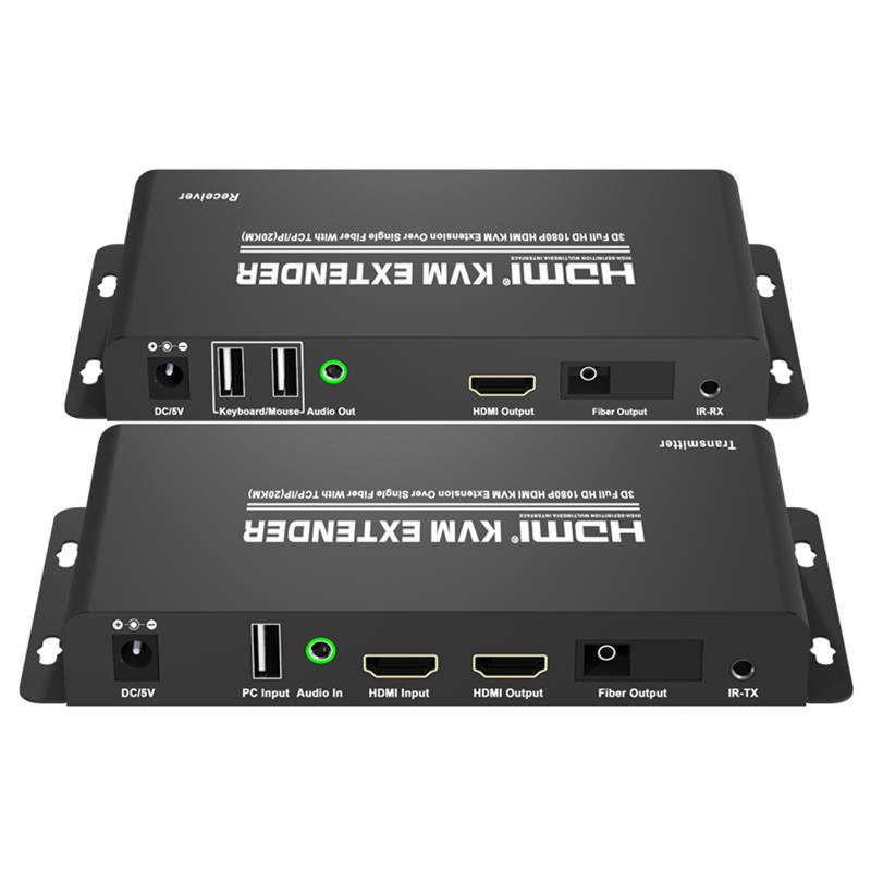 Extender HDMI KVM su singola fibra con TCP / IP (20KM) Supporto Full HD 1080P