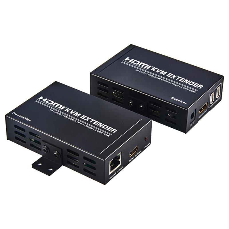 Extender HDMI KVM 60m su singolo supporto cat5e / 6 Full HD 1080P