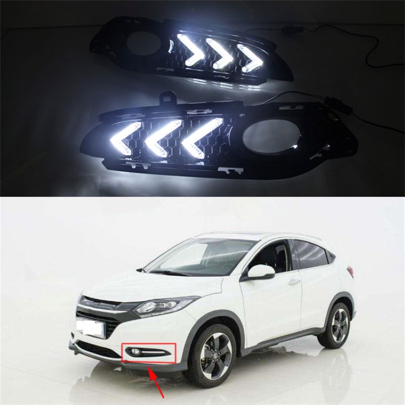 Luce di marcia diurna per Honda Hrv/Vezel 2015~2017,Foglampada per Honda Hrv/Vezel 2015~2017 DRL