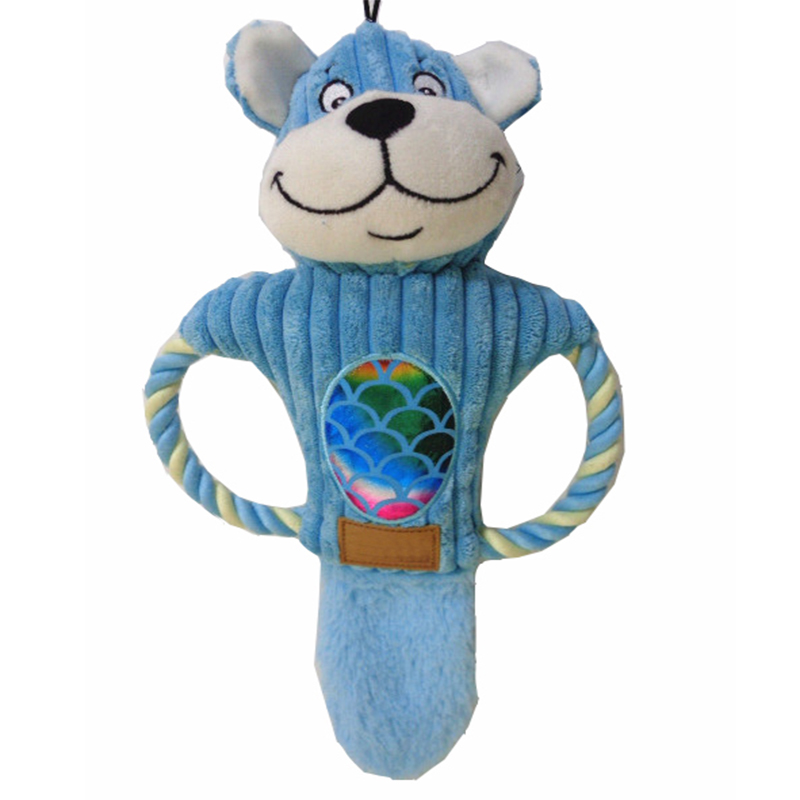 Buona qualità peluche cigolante cane masticare giocattolo giocattolo per divertimento