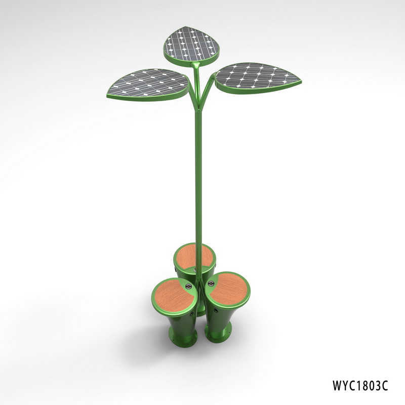 Panchina da esterno in acciaio zincato a energia solare di alta qualità