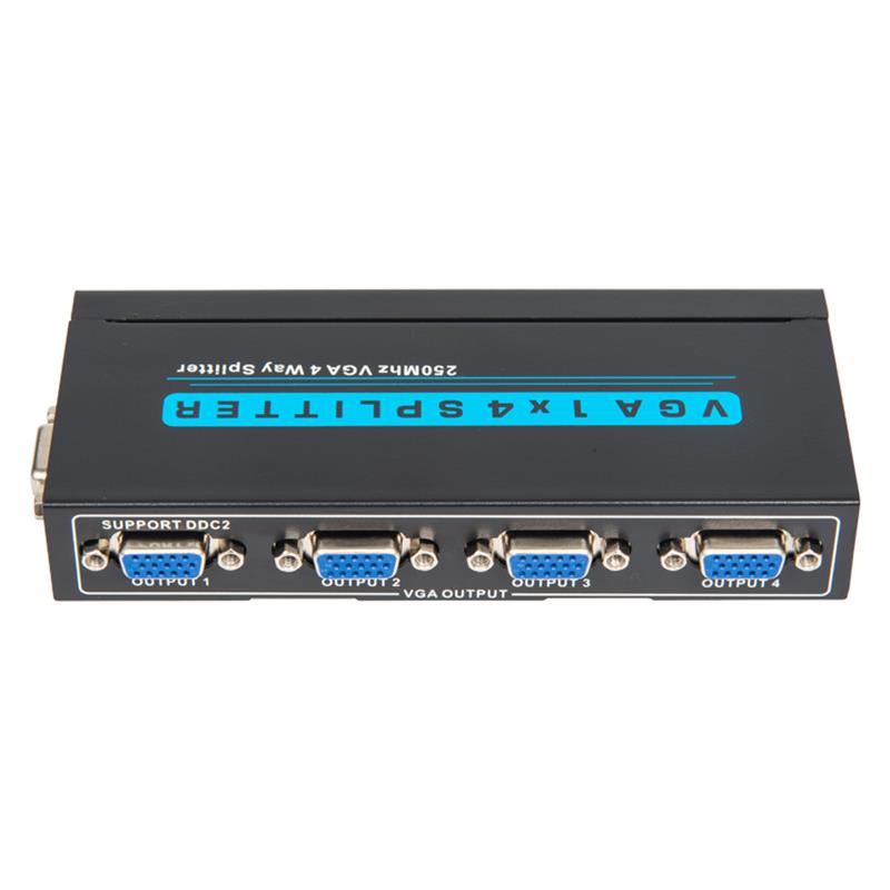 250MHz 4 Way VGA 1x4 Splitter Support 1080P