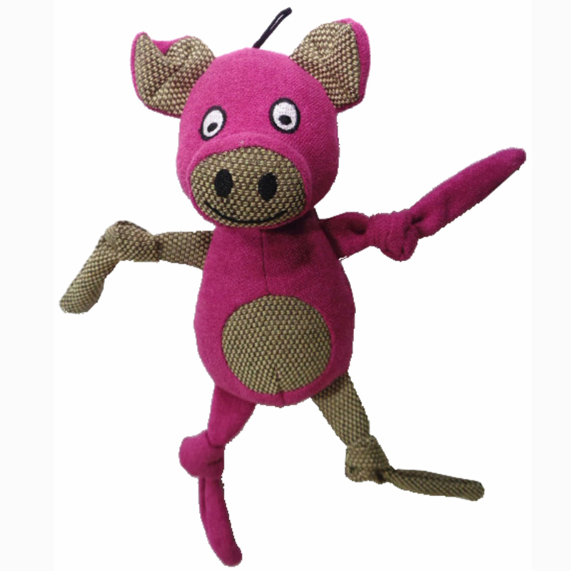 Forma di maiale nuovo design peluche cane masticare giocattolo giocattolo con il cigolio