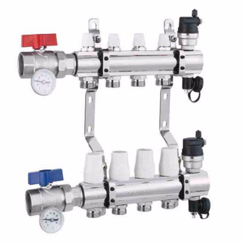 Sunfly XF20005B Divisore d'acqua geotermico Collettore in ottone pieno per valvola miscelatrice per riscaldamento a pavimento del tubo dell'acqua