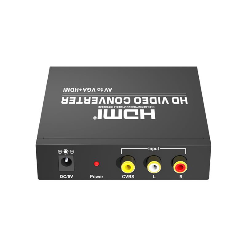 Convertitore da AV a VGA + HDMI Up Scaler 720P / 1080P