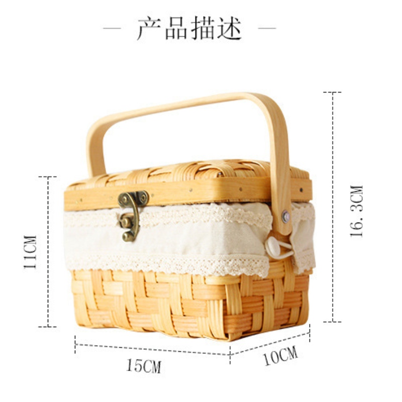 Cestino in legno con coperchio