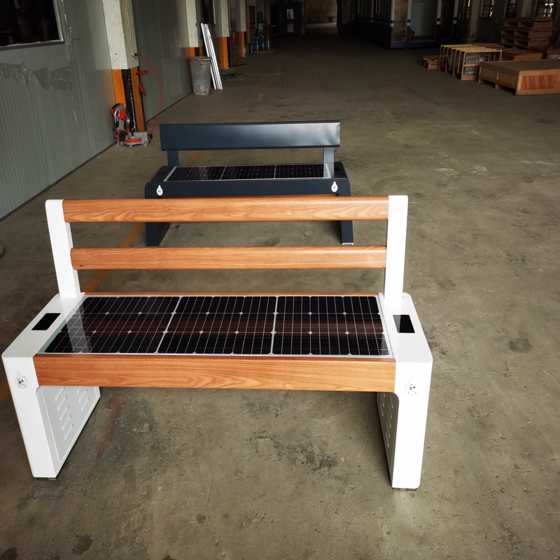 Hot Sale High Quality Bluetooth Smart Wifi USB Charging Gray Color Solar Bench for Park