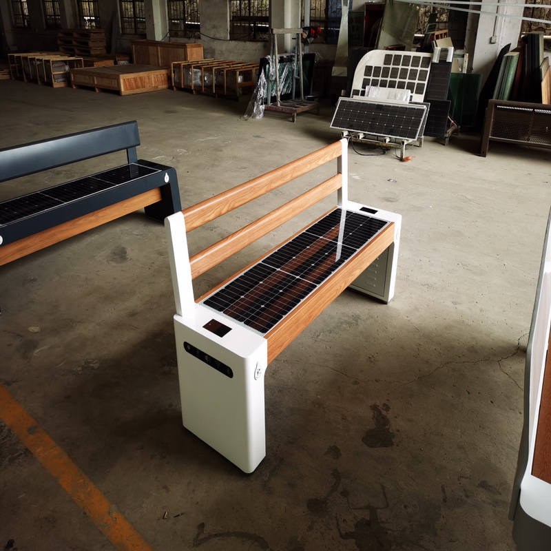 Hot Sale High Quality Bluetooth Smart Wifi USB Charging Gray Color Solar Bench for Park