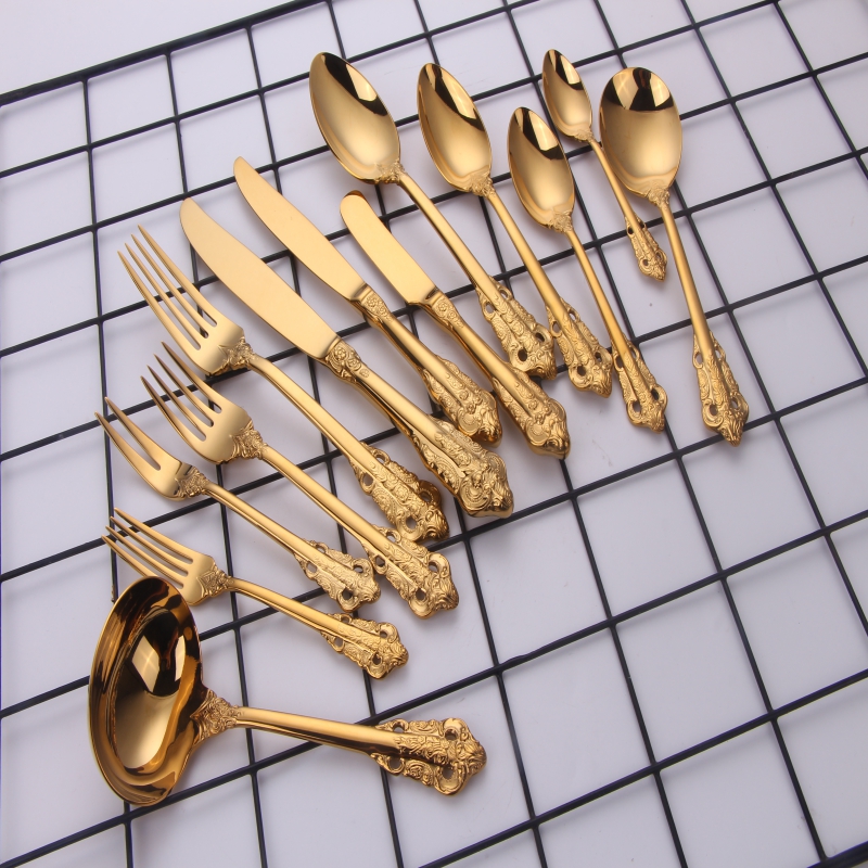 set di posate moderne in argento set di posate in acciaio inossidabile 18\/10 per matrimoni all'ingrosso in acciaio inossidabile