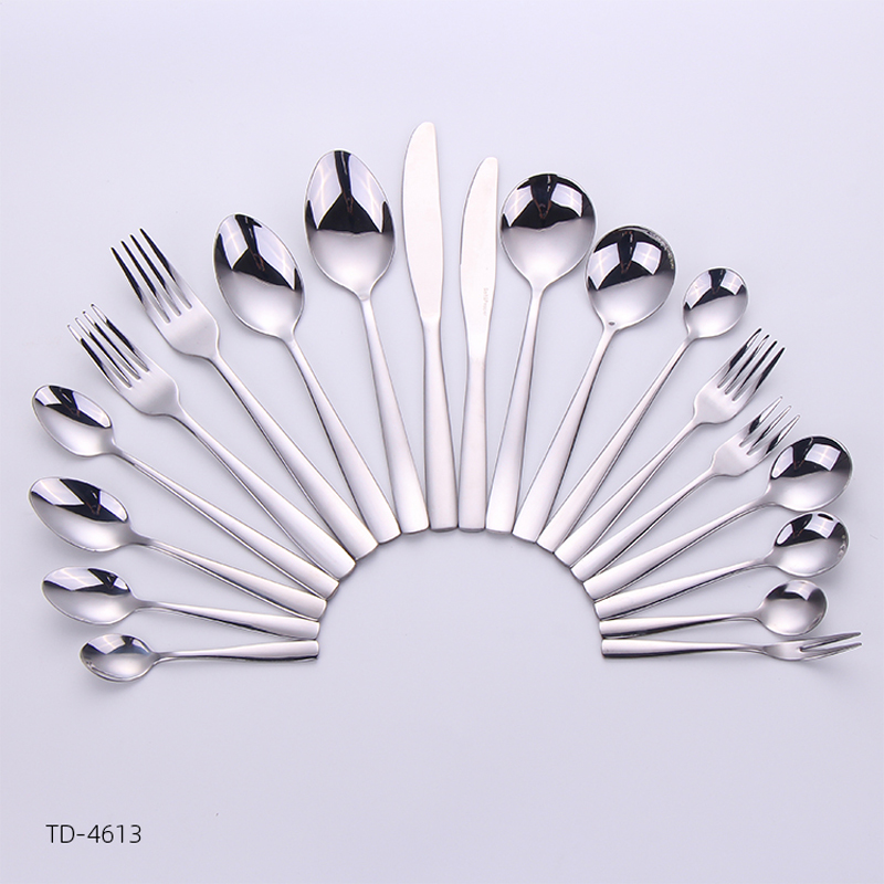 19pcs set semplice/classico design specchio lucida metallo dinonerware