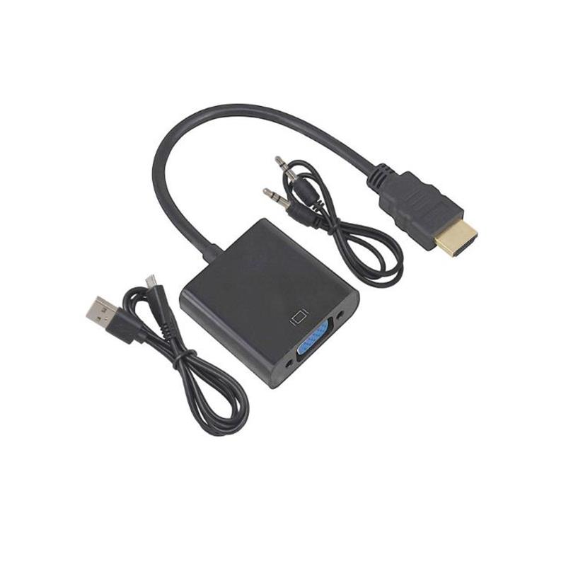 1080P HDMI a VGA 15cm Cable con audio 3.5mm, Micro USB per ricarica