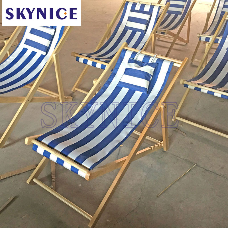 Sedia pieghevole regolabile Sedia a sedere Wood Beach Chair