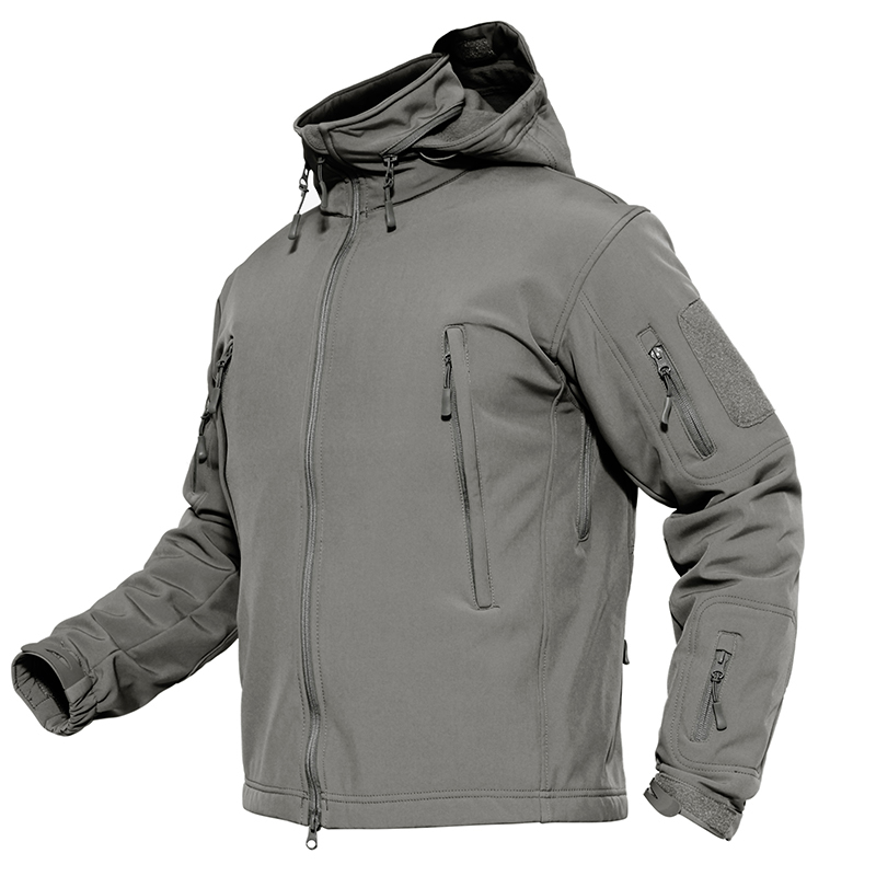 Tattico da uomo Softshell Jakcet Uomo Abbigliamento militare Personalizzato impermeabile per cappello staccabile invernale