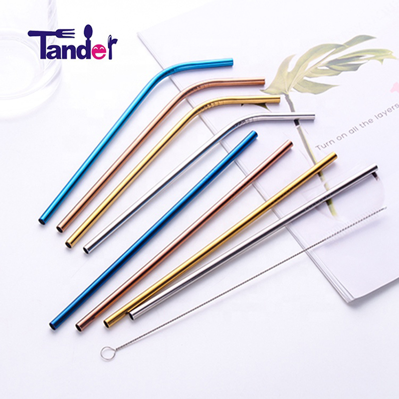 Bevanda ecocompatibile con tandem 304 paglia inox in acciaio inox con spazzole per la pulizia