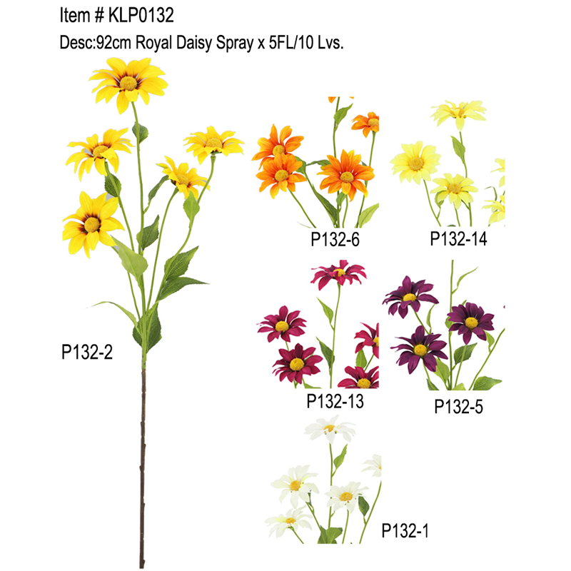 92cm Royal Daisy Spray x 5