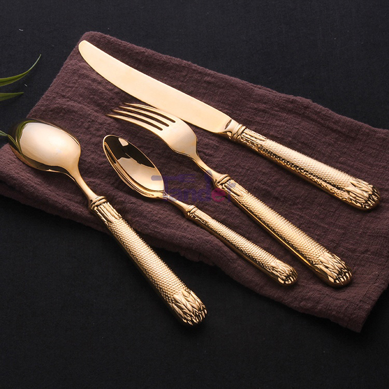 besteck set posate in oro 18/10 coltello e posate forchetta con pvd dorato
